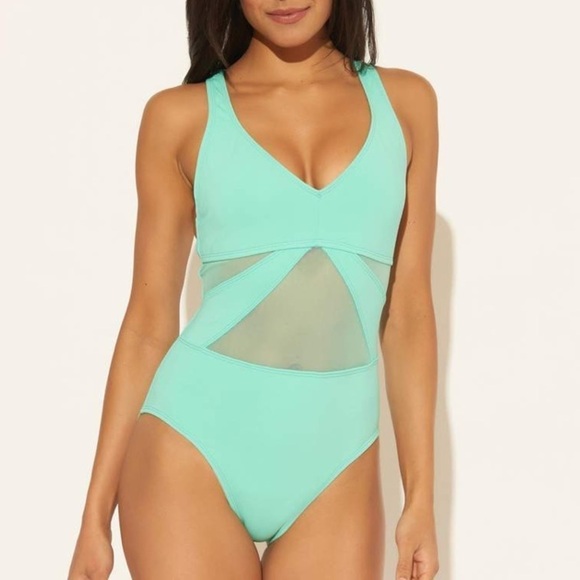 BLEU Rod Beattie Mesh Strappy Cross Back One Piece